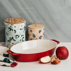 Форма для запекания овальная Staub Ceramic 29 см, вишневая