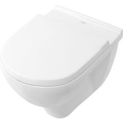 Унитаз подвесной Villeroy & Boch O.Novo 56х36, CeramicPlus, 5660HRR1, безободковый, с сиденьем