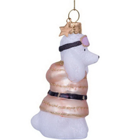 Елочная игрушка "Пудель в золотом" 9 см