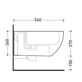 Биде подвесное Flaminia App 54х36 AP218PET, Petrolio