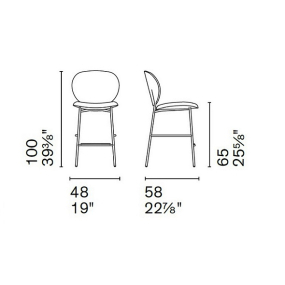 Стул полубарный Calligaris Ines CS2022, Pink
