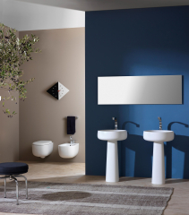 Раковина Flaminia Bonola 46х46, с пьедесталом и сифоном, белая