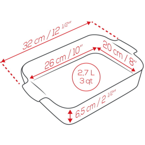 Форма для запекания прямоугольная Appolia 20х32 см, фиолетовая
