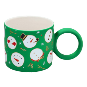 Кружка "Снеговики" 350 мл, зеленая