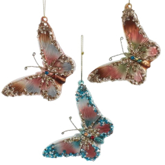 Елочная игрушка "Бабочка" 7,6 см, в ассортименте