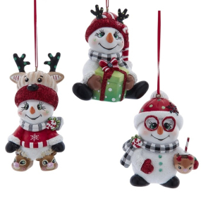 Елочная игрушка "Снеговик" 10,2 см, в ассортименте