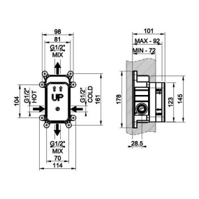 Внутренняя часть Gessi Parti Incasso 44673.031 смесителя