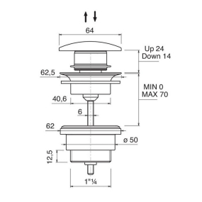 Донный клапан Flaminia Universal PLCE, Stop&Go, белый