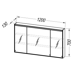 Зеркальный шкаф Kolpa-san TO 120 BL LED, 120x70, с подсветкой, черный