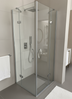 Душевой уголок Huppe Aura elegance 80х80, распашные двери, прозрачное стекло 6 мм