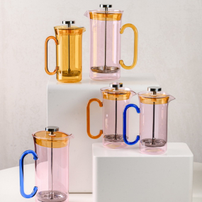 Френч-пресс Clarinette 900 мл, цвет розовый/синий