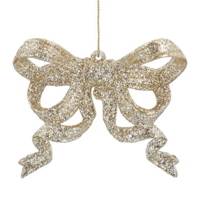 Елочная игрушка "Бант"8х9 см, цвет золото