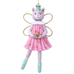 Елочная игрушка "Кот-балерина" 10 см