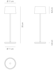 Лампа настольная Zafferano Olivia Pro 35 см, медная