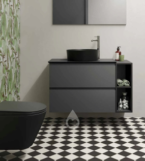 Раковина накладная RAK Ceramics Feeling 42х42, черная матовая