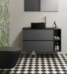 Раковина накладная RAK Ceramics Feeling 42х42, черная матовая