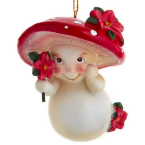 Елочная игрушка "Грибок с цветком" 7,5 см
