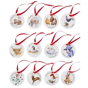 Набор подвесок Wrendale Designs Christmas 7 см, 12 шт