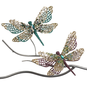 Новогодняя игрушка на клипсе "Стрекоза" 16 см, в ассортименте