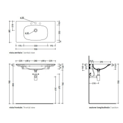 Раковина подвесная Flaminia Nuda 90х49 ND90LCEN, Cenere