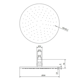 Лейка для душа iB Rubinetti Monamour MA025NP, потолочная, 25 см, черный матовый
