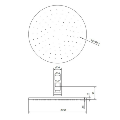 Лейка для душа iB Rubinetti Monamour MA025NP, потолочная, 25 см, черный матовый