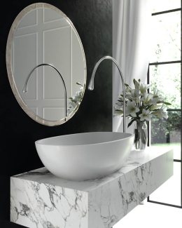 Раковина Holbi Tefia SR 63x35, из Soft Rock, белая матовая, с клапаном