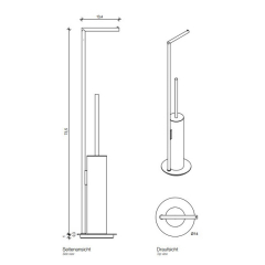 Ершик для туалета Decor Walther Mikado 0522360, черный матовый