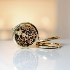 Зеркало карманное стеклянное в рамке "Дерево жизни" 7,5 см