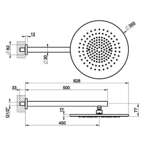 Лейка для душа Gessi 316 54148.726, 35 см, Warm Bronze