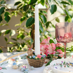 Подсвечник "Кролик в корзине" 9,2 см