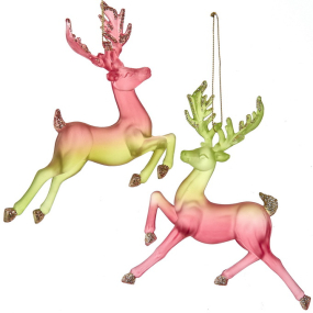 Елочная игрушка "Олень красно-зеленый" 15 см, в ассортименте