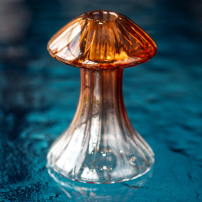 Подсвечник Glass Design Mushroom 15 см, оранжевый