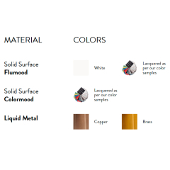 Раковина Antonio Lupi Simplo, 45х45, из Flumood, Liquid Metal