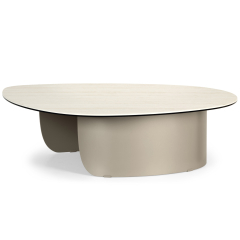 Стол журнальный Calligaris Twins 110х87, White Travertino