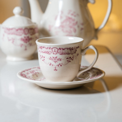 Чашка чайная/кофейная с блюдцем Rose Pink 200 мл