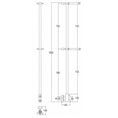 Полотенцесушитель Margaroli Arcobaleno 416/L, водяной, хром