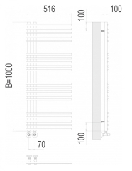 Полотенцесушитель Terminus Астра 100х52, водяной, хром