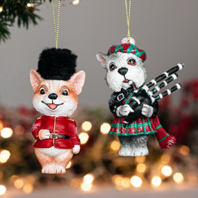 Игрушка на елку "Собака-гвардеец" 10 см