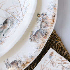 Блюдо овальное "Зайцы" 39,3х29 см