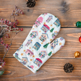 Рукавица-прихватка Textile Christmas Conversation 17х27 см, цвет белый