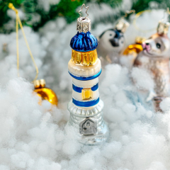 Новогодняя игрушка "Маяк" 12,5 см, цвет синий