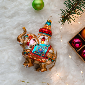 Игрушка на елку "Наряженный слон" 14,5 см