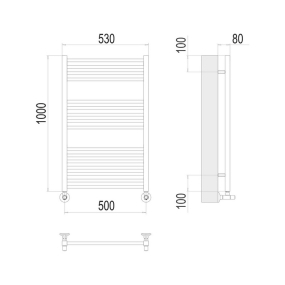 Полотенцесушитель Terminus Сицилия 100х53, водяной, хром