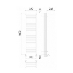 Полотенцесушитель Terminus Аврора 100х30, водяной, с полкой, хром