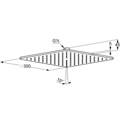 Лейка для душа Kludi A-Qa 6453005-00, потолочная, 30х30 см, хром