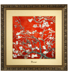 Картина "Цветущие ветки миндаля" 68х68 см (лимит. 999 изд.), цвет красный
