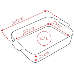 Форма для запекания прямоугольная Appolia 20х32 см, цвет экрю
