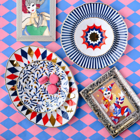 Блюдо овальное Abracadabra 34 см, ромбы