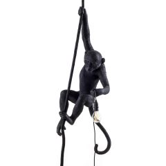 Лампа подвесная Seletti Monkey Lamp Outdoor 76 см, черная, с веревкой